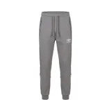 Pantalón de jogging Umbro Cross, color gris, con cintura elástica y cordón de ajuste, bolsillos laterales con cierre y puños elásticos en los tobillos. Presenta el logo de la marca bordado en el lateral.