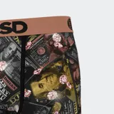 Calzoncillos bóxer estampados con billetes de 100 dólares y diamantes rosados.