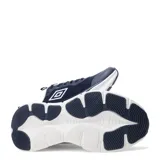 Championes deportivos Umbro modelo Dynamen para hombre, color azul marino con suela gruesa blanca y detalles contrastantes.