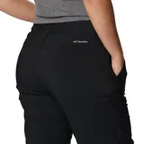 Pantalon convertible para mujer de Columbia, color negro, con perneras desmontables mediante cremallera que permiten convertirlo en short. Cuenta con bolsillos laterales y traseros, y tecnología de protección solar.
