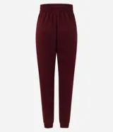 Pantalón jogger deportivo color bordó, con cintura elástica, bolsillos laterales y puños ajustados. Presenta recortes canelados en los laterales que aportan textura y diseño al modelo.