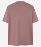 Remera boxy de manga corta y cuello redondo, confeccionada en algodón liso negro de corte holgado.