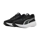 Championes de running Puma Scend Pro 3, color negro con entresuela blanca y detalles plateados en los laterales.