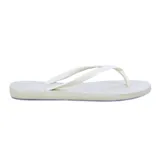 Chanclas de dedo de diseño clásico y minimalista, color blanco con tiras finas.