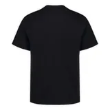 Remera de manga corta negra con bolsillo en el pecho, confeccionada en tejido de punto de algodón y poliéster.