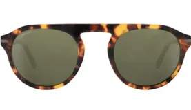 Lentes de sol Serengeti modelo Arthur, con armazón de acetato en patrón carey y cristales polarizados en tono verde oscuro.