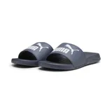 Chinelas Puma Popcat 20 color azul con logo de la marca en blanco.