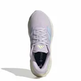 Championes de running Adidas Galaxy 8 W, color lila con detalles en verde lima y gris, confeccionados en malla transpirable con suela amortiguada.