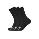 Pack de tres pares de medias deportivas Hoka modelo Crew Run, color negro, de caña media, con refuerzos en la planta y detalles blancos en la puntera con el logo de la marca.