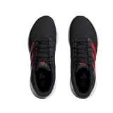 Championes Adidas Response Runner unisex, color negro con detalles en rojo y suela blanca.