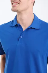 Remera verde con cuello polo y tapeta de dos botones. Corte clásico y mangas cortas.