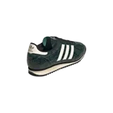 Championes Adidas modelo SL 72 OG, con diseño estilo retro en color verde oscuro con estampado de piel de serpiente, franjas blancas laterales y entresuela en tono tostado.
