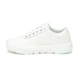 Zapatillas urbanas CAT modelo Amp Canvas, color blanco, con capellada de canvas recubierta en PU, forro de malla interior reciclada, plantilla de espuma EVA, suela de goma duradera y tecnología Street Shield repelente al agua.