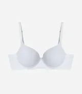 Soutien básico de microfibra con aros y relleno, diseñado para ofrecer mayor soporte y cobertura total. Cuenta con laterales anchos para mayor seguridad y breteles ajustables.