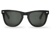 Lentes de sol Mr Boho modelo Alameda, color negro con detalles plateados en las esquinas y lentes grises.