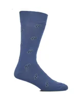 Medias de largo medio color azul con estampado de monograma gris, con tecnología de puño suave.