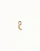 Charm para piercing en forma de luna creciente, fabricado en aleación de metales con baño de plata.