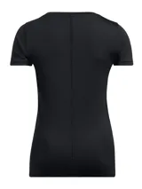Remera deportiva Under Armour Tech Mesh SS de manga corta, color negro, con cuello redondo y el logo de la marca estampado en el pecho en color blanco.