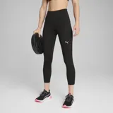 Calza deportiva Puma de tiro alto y largo 7/8, color negro con logo de la marca estampado en blanco en la pierna izquierda.