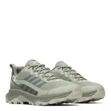 Championes Merrell Speed Strike 2 para trekking, color verde militar, confeccionados con malla transpirable y refuerzos sintéticos. Cuentan con suela de alta tracción y entresuela acolchada para mayor comodidad en terrenos irregulares.