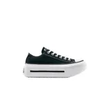 Championes Converse Chuck Taylor All Star con plataforma, color negro con detalles en blanco.