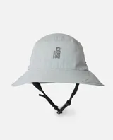 Sombrero de agua Rip Curl modelo S Series Surf, color gris, con solapa trasera para protección solar, barboquejo ajustable y red de ventilación.