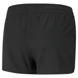 Short deportivo Puma Performance Wov para mujer, color negro, de diseño ligero con cintura elástica y logo reflectante en el lateral.
