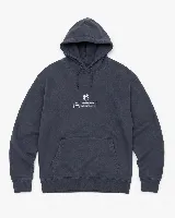 Buzo con capucha y bolsillo canguro, de corte oversize con hombros caídos. Presenta un diseño gráfico en la espalda con motivos lunares y texto conmemorativo de la misión Apolo 11, junto con firmas impresas. Posee puños y cintura acanalados.