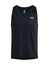 Musculosa deportiva Under Armour de corte sin mangas, color negro, con logo de la marca en contraste sobre el pecho. Confeccionada en tejido técnico ligero, transpirable y de secado rápido con tecnología anti-olor.