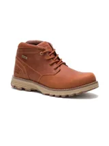 Bota impermeable Caterpillar modelo Elude WP de cuero marrón, con cordones, suela de goma y entresuela beige.