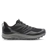 Championes de trail running Saucony Peregrine 12, color negro con detalles en gris.