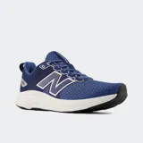 Championes de running New Balance modelo 460 v4, color azul con detalles en blanco y gris. Presentan un diseño de malla transpirable con refuerzos sintéticos, entresuela blanca acolchada y suela de goma resistente.