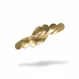 Broche artesanal de diseño torzado con acabado mate, elaborado en bronce enchapado en oro.