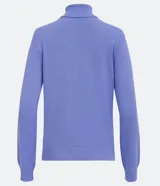 Blusa alargada de punto de la marca Blue Steel, color celeste, con manga larga y cuello alto.