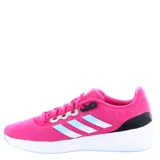 Championes Adidas Run Falcon 2.0, color fucsia con detalles en negro y blanco, ideales para running.