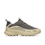 Championes de trekking Merrell Moab Speed 2 Sport para hombre, en combinación de colores gris y beige. Presentan capellada de nailon ripstop y TPU, entresuela de espuma FloatPro y suela exterior Vibram TC5+ con tacos de tracción.
