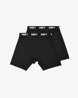 Pack de dos boxers Obey con cintura elástica ancha que presenta el logo de la marca estampado en contraste.