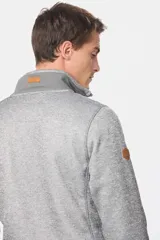 Buzo de felpa con interior de polar, diseño de medio cierre frontal, cuello alto y bolsillos laterales y en el pecho con cierres.