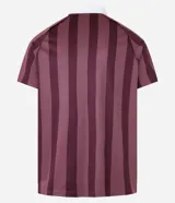 Remera deportiva de fútbol para hombre con cuello polo acanalado, mangas cortas, letras y rayas. Confeccionada con tecnología dry que absorbe el sudor.