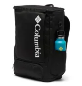 Mochila Columbia de 30 litros en color negro, con diseño ergonómico y funcional. Cuenta con compartimento principal amplio, funda acolchada para laptop de hasta 13 pulgadas, bolsillos laterales para botellas y bolsillo frontal con cierre. Incluye panel trasero y correas acolchadas para mayor comodidad, además de tecnología Omni-Shield que repele la humedad y manchas.