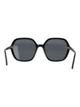 Lentes de sol RKF modelo Bolonia con armazón de acetato de celulosa biodegradable en color negro y cristales polarizados con protección UV.