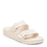 Sandalias Birkenstock modelo Arizona, confeccionadas en material EVA ligero y resistente al agua. Presentan diseño de dos tiras con hebillas ajustables al tono y plantilla anatómica.