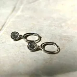 Aros colgantes de plata 925 con circonitas.