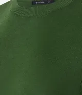 Blusa básica de punto Cortelle, color verde oscuro, con cuello redondo y manga corta.