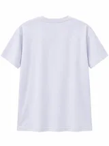 Remera blanca con estampado gráfico azul en el pecho con las frases "Adrenaline", "True Skate Power" y "New York City", y la silueta de un patinador.
