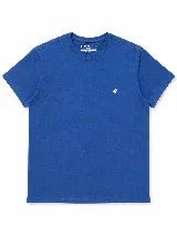 Remera Brooksfield de algodón pima color verde militar, de manga corta y cuello redondo, con pequeño logo bordado en el pecho.