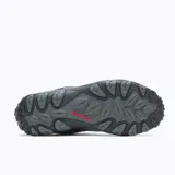 Championes de senderismo Merrell modelo Accentor 3 Rock, confeccionados en una combinación de gamuza y malla transpirable. Presentan un diseño robusto con puntera protectora, entresuela de espuma EVA para mayor amortiguación y suela de goma con tracción especializada para terrenos irregulares.