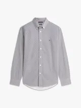 Camisa de manga larga Tommy Hilfiger de corte regular, confeccionada en tejido de popelín con microestampado y logo bordado en el pecho.