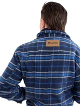 Campera con cierre confeccionada en lana con estampado tartán en tonos verde y beige, cuello clásico y bolsillos laterales.