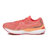 Championes de running Asics Gel-Cumulus 24 para mujer, color salmón con detalles en blanco y tecnología FF Blast en la suela.
